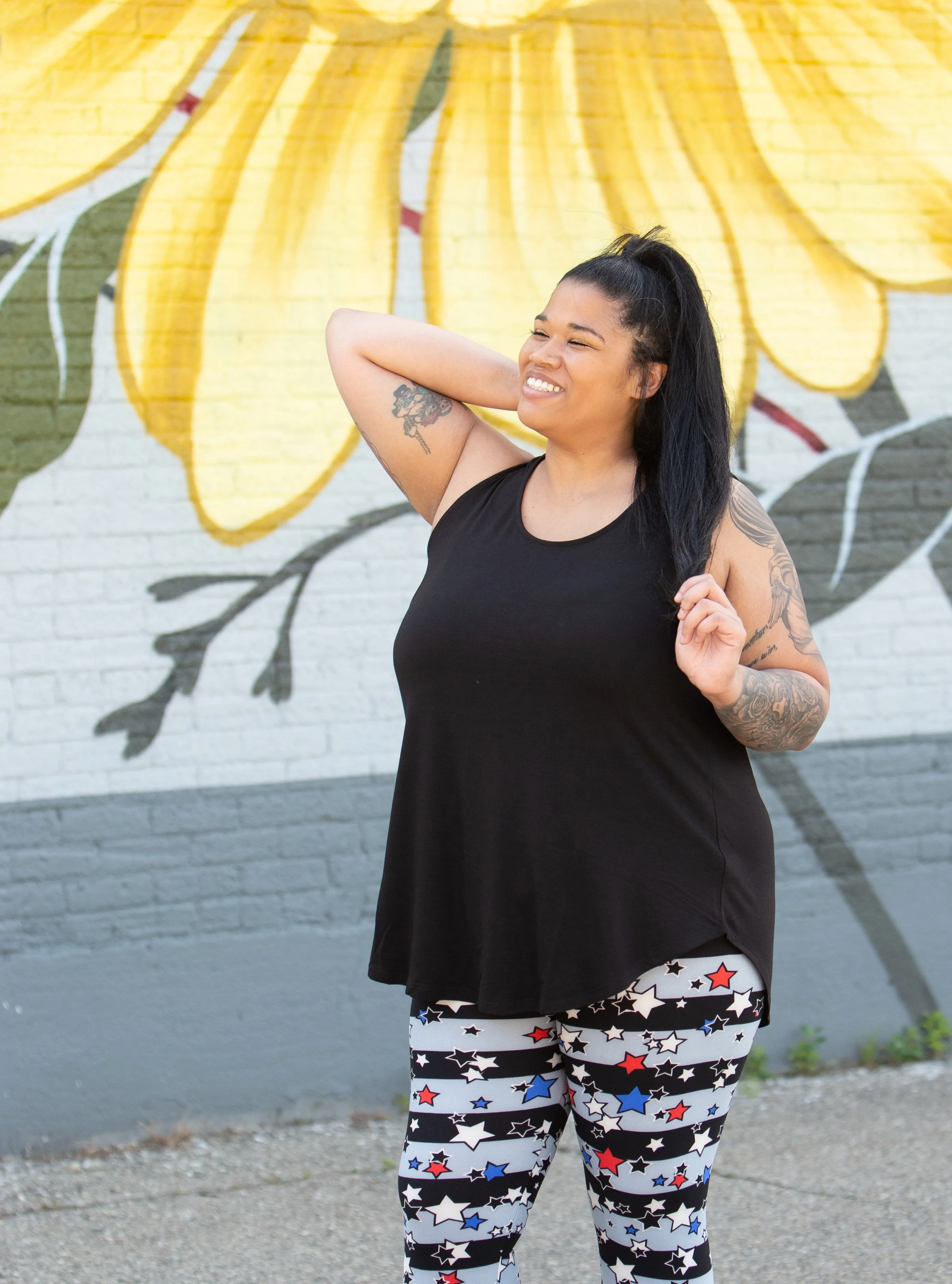 Serena Black Sleeveless Top MEDIUM