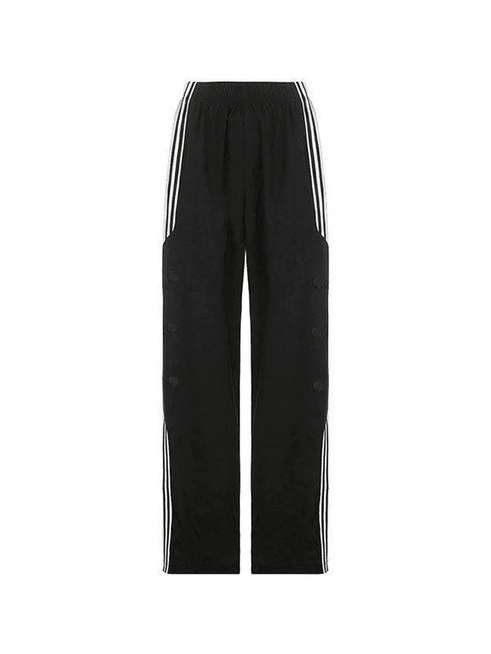 Side Stripe Casual Baggy Pants