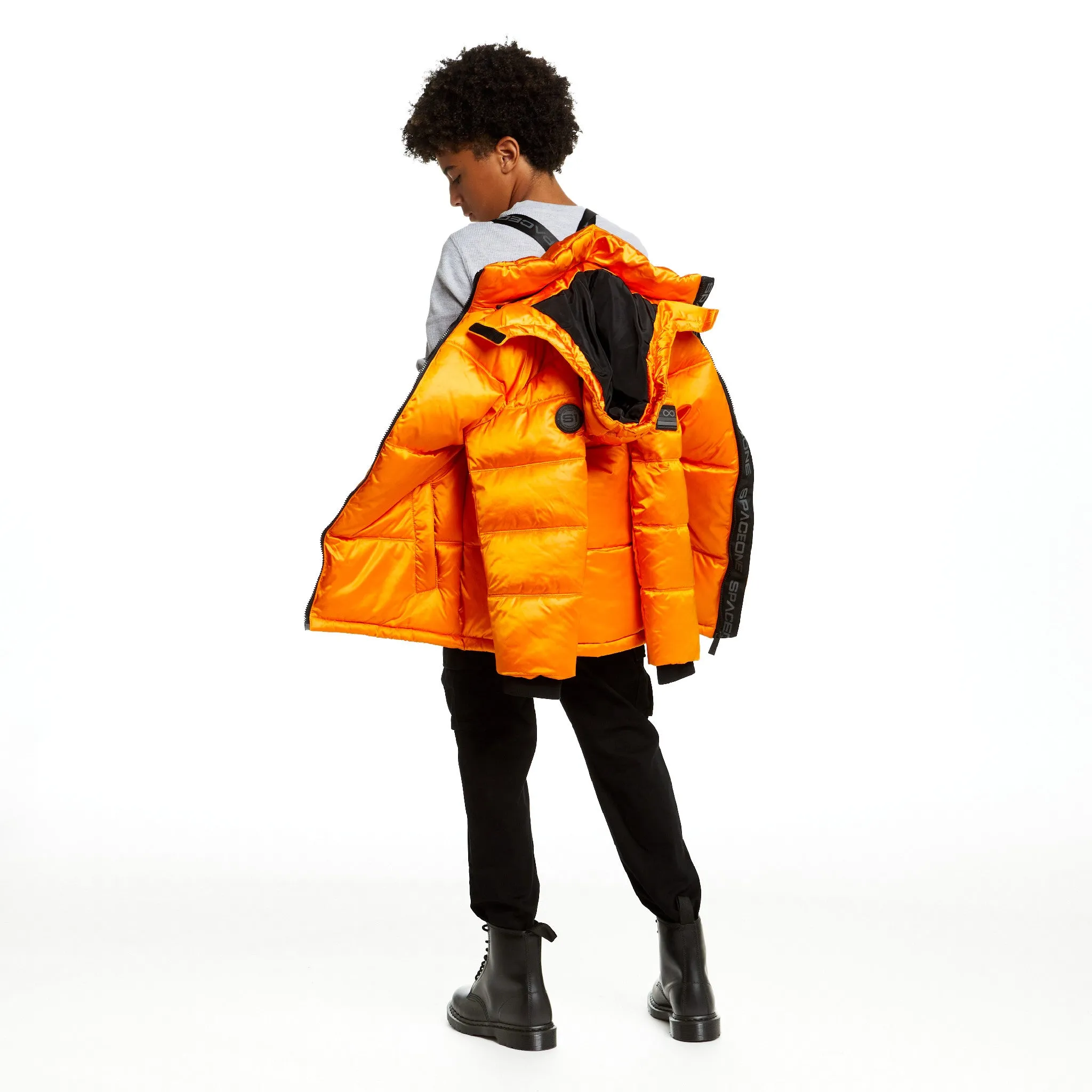 SPACEONE x Andy & Evan® | Galactic Puffer Jacket | Orion Orange