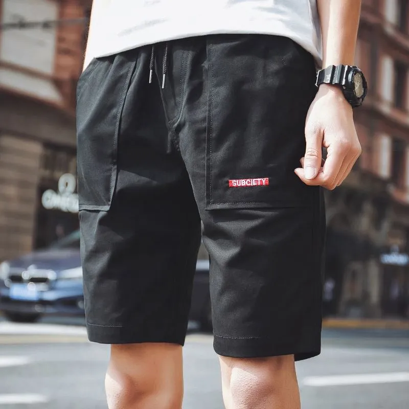 Summer Men Shorts Bermuda INS Loose Plus Size Casual Korean Trendy Cargo Pants Bermuda Shorts
