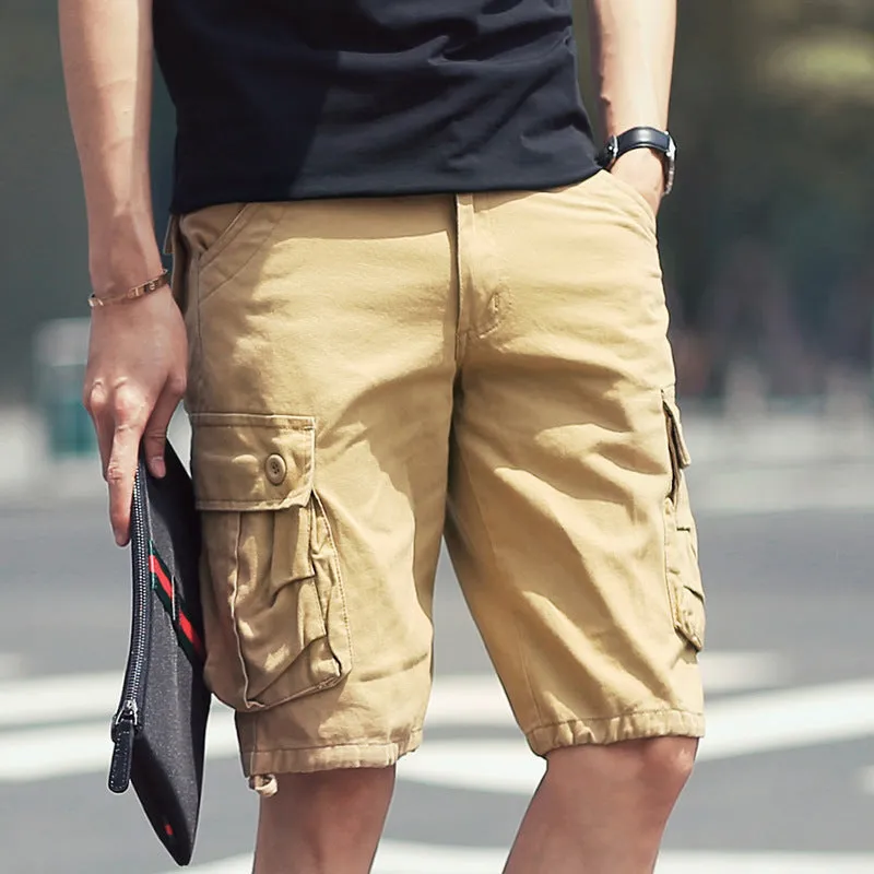 Summer Men Shorts Bermuda INS Loose Plus Size Casual Korean Trendy Cargo Pants Bermuda Shorts