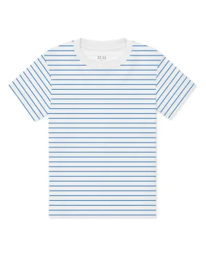 The Organic Short Sleeve Tee [Marine Blue Stripe]