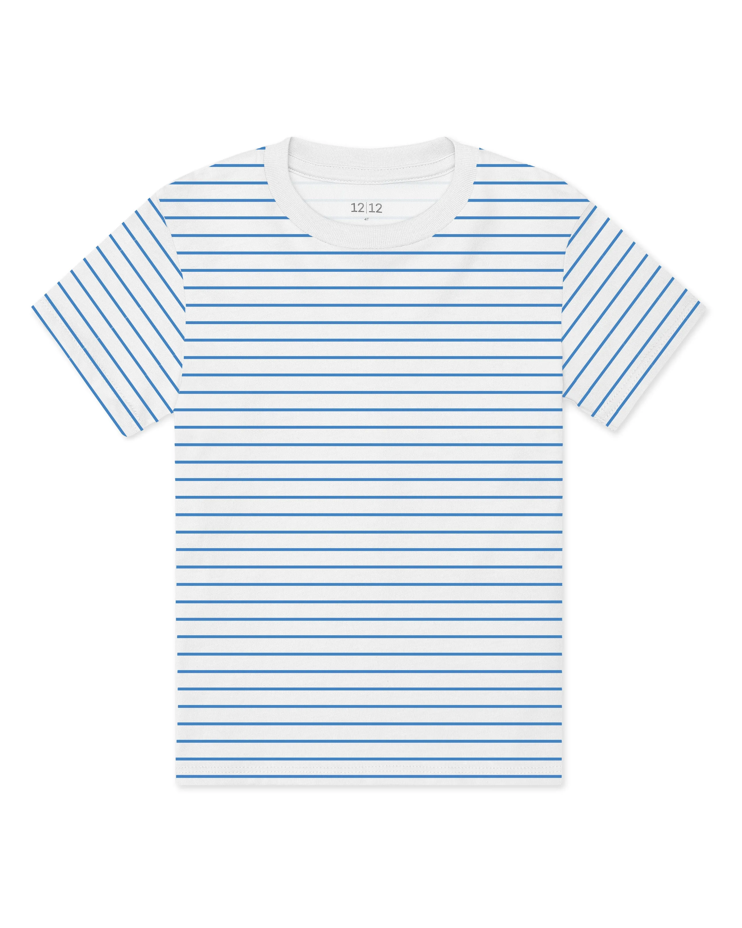 The Organic Short Sleeve Tee [Marine Blue Stripe]