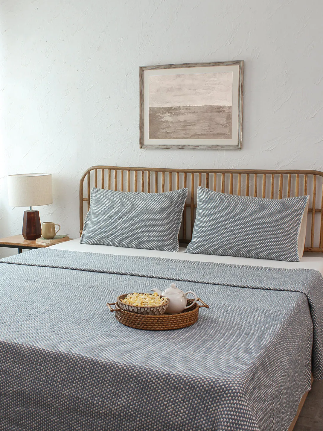 Vindhya Double Bedcover (Dark Blue)