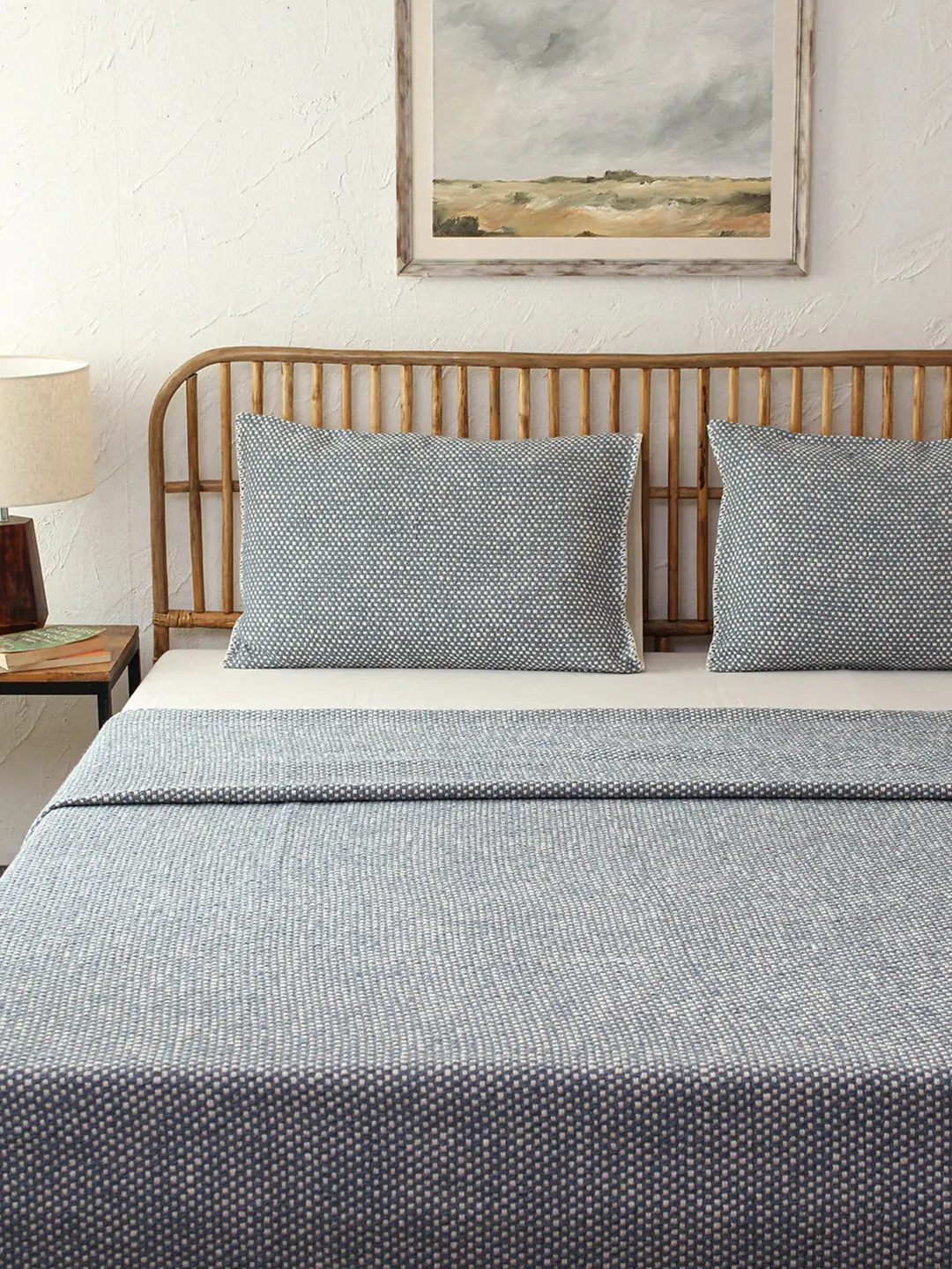 Vindhya Double Bedcover (Dark Blue)