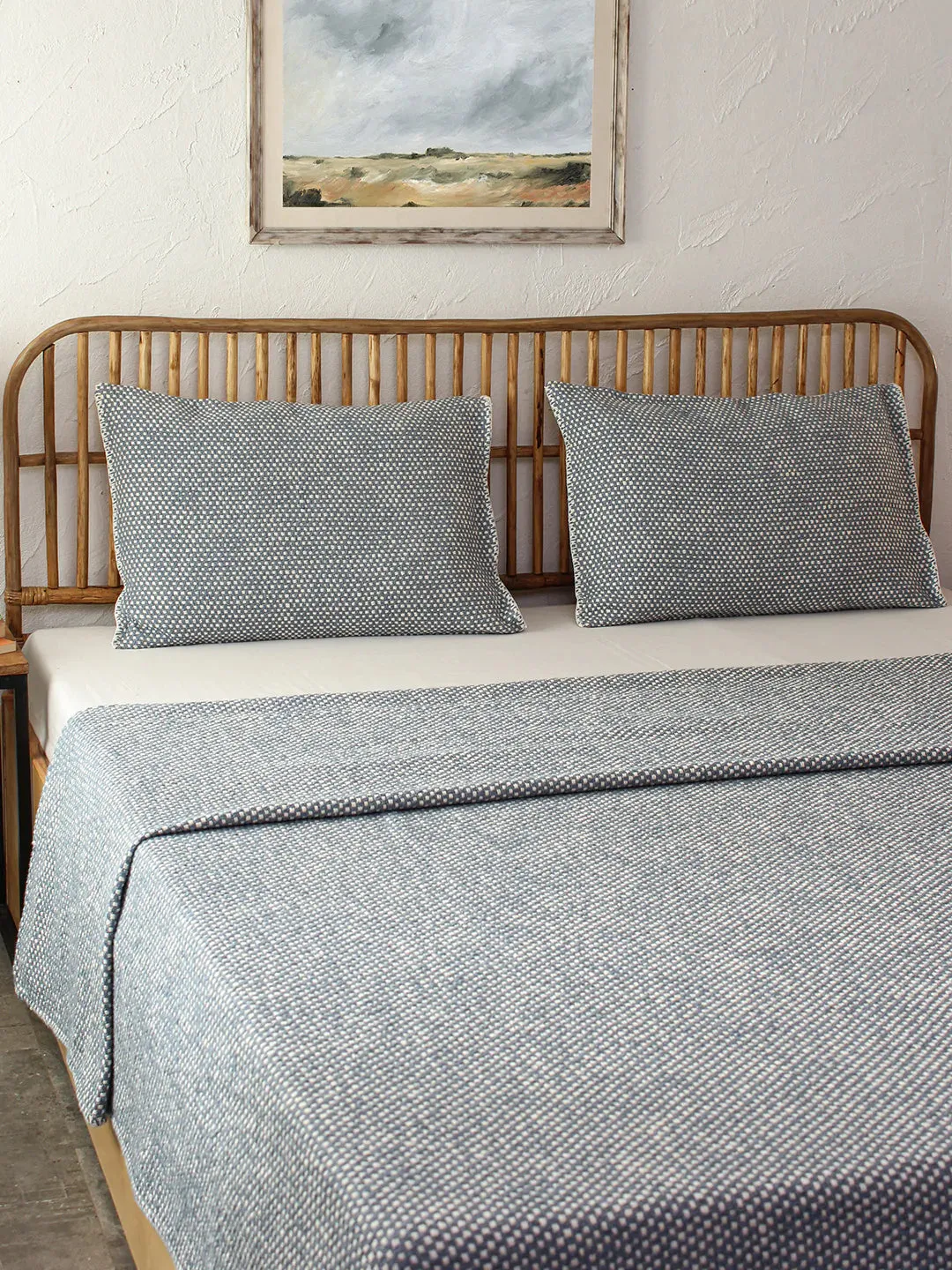 Vindhya Double Bedcover (Dark Blue)